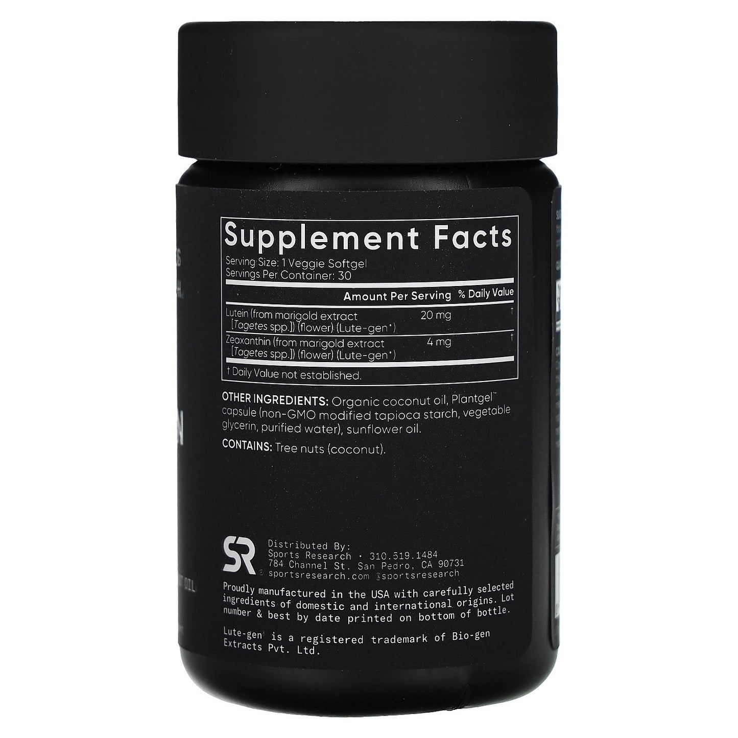 Sports Research, Lutein + Zeaxanthin, Plant-Based, 30 Veggie Softgels