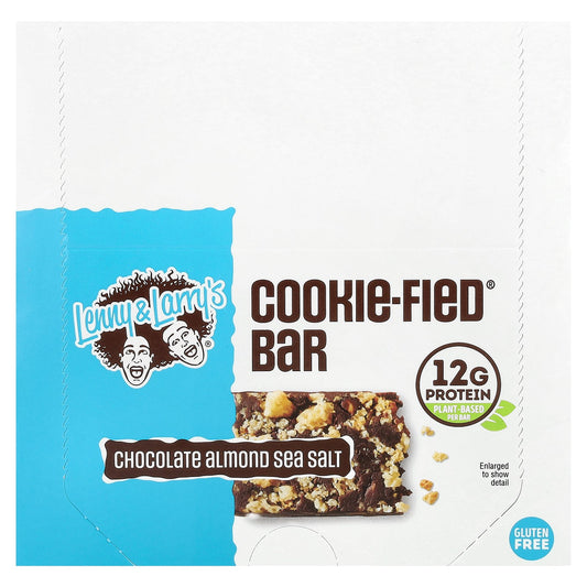 Lenny & Larry's, Cookie-Fied® Bar, Chocolate Almond Sea Salt, 9 Bars, 1.59 oz (45 g) Each