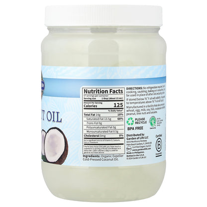 Garden of Life, Raw Extra Virgin Coconut Oil, 29 fl oz (858 ml)