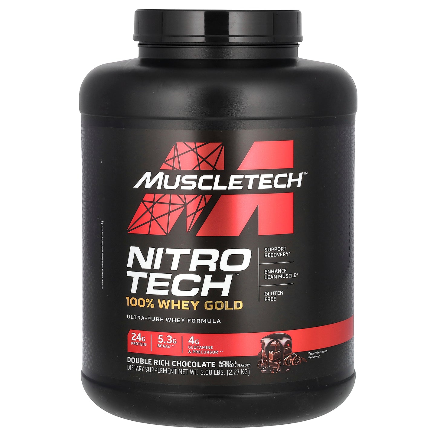 MuscleTech, Nitro-Tech® 100% Whey Gold, Double Rich Chocolate, 5 lbs (2.27 kg)