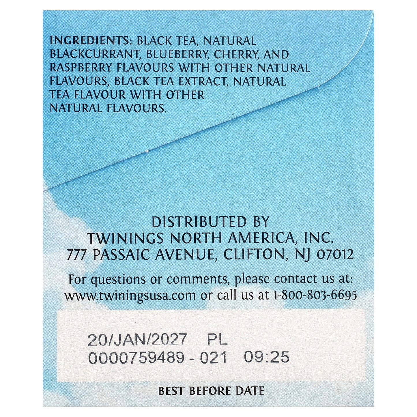 Twinings, Cold Brewed Iced Tea, Black Tea, Mixed Berries, Unsweetened, 20 Single Serve Tea Bags, 1.41 oz (40 g)