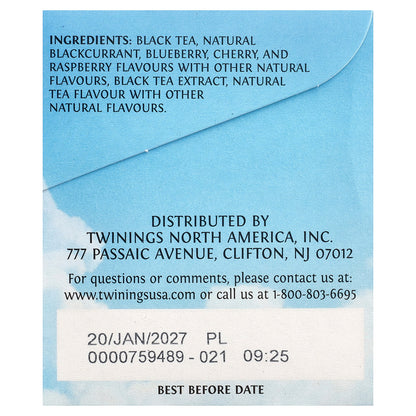 Twinings, Cold Brewed Iced Tea, Black Tea, Mixed Berries, Unsweetened, 20 Single Serve Tea Bags, 1.41 oz (40 g)