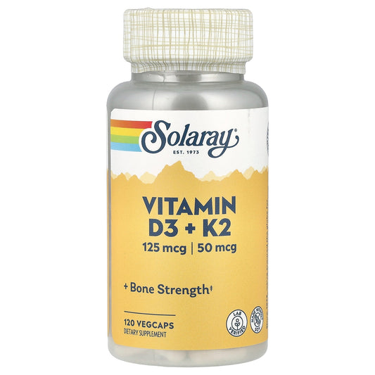 Solaray, Vitamin D3 + K2, 120 VegCaps