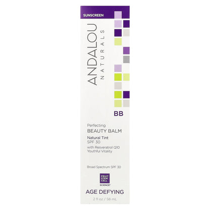 Andalou Naturals, Perfecting BB Beauty Balm, SPF 30, Natural Tint, 2 fl oz (58 ml)