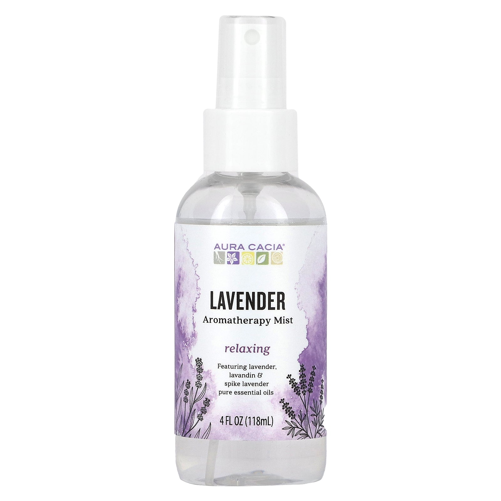 Aura Cacia, Aromatherapy Mist, Relaxing Lavender, 4 fl oz (118 ml)