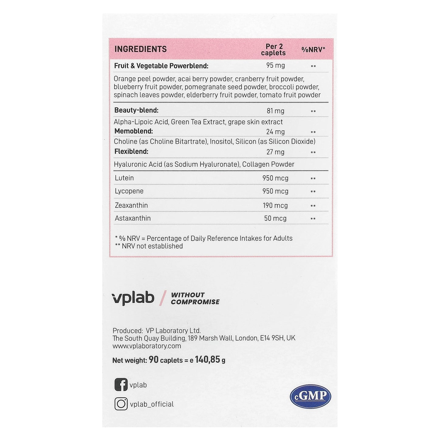 Vplab, Ultra Women’s Multivitamin Formula, 90 Caplets