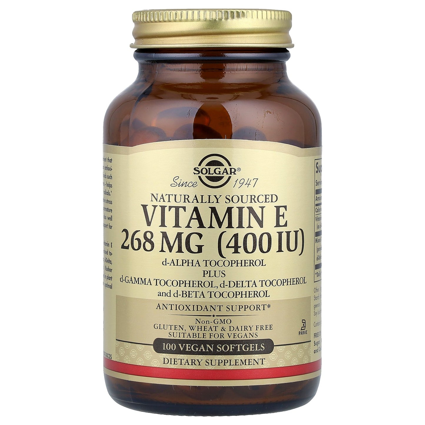 Solgar, Vitamin E, 268 mg (400 IU), 100 Vegan Softgels
