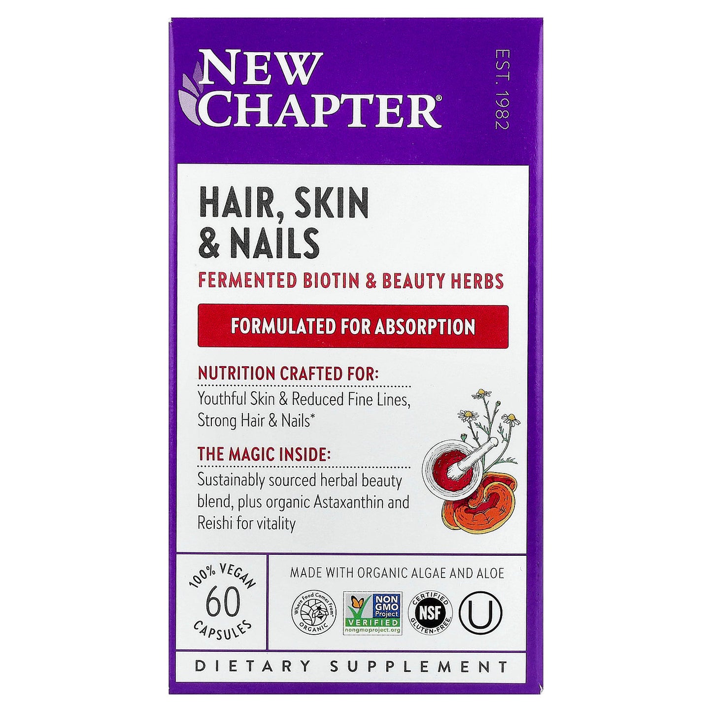 New Chapter, Hair, Skin & Nails, 60 Vegan Capsules