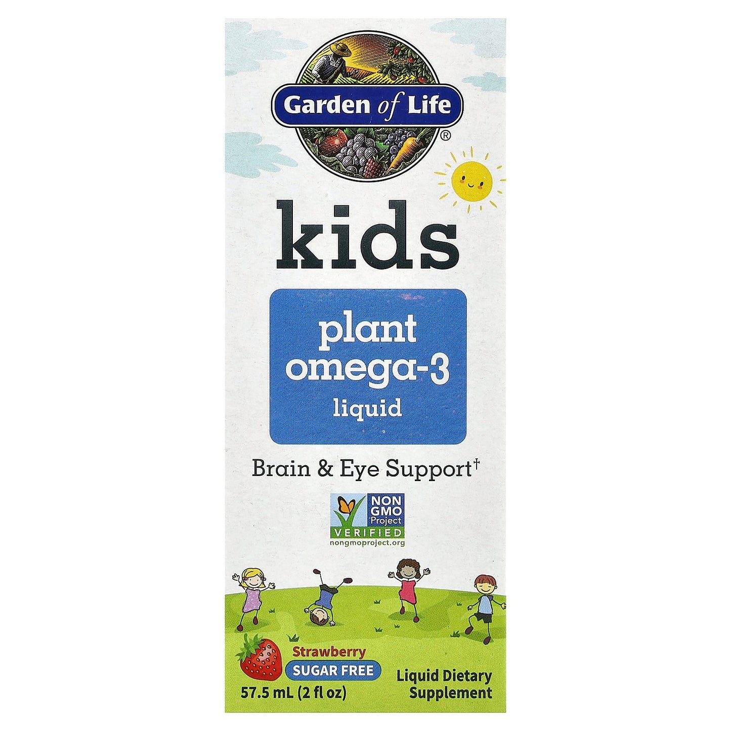 Garden of Life, Kids Plant Omega-3 Liquid, Strawberry, 2 fl oz (57.5 ml)