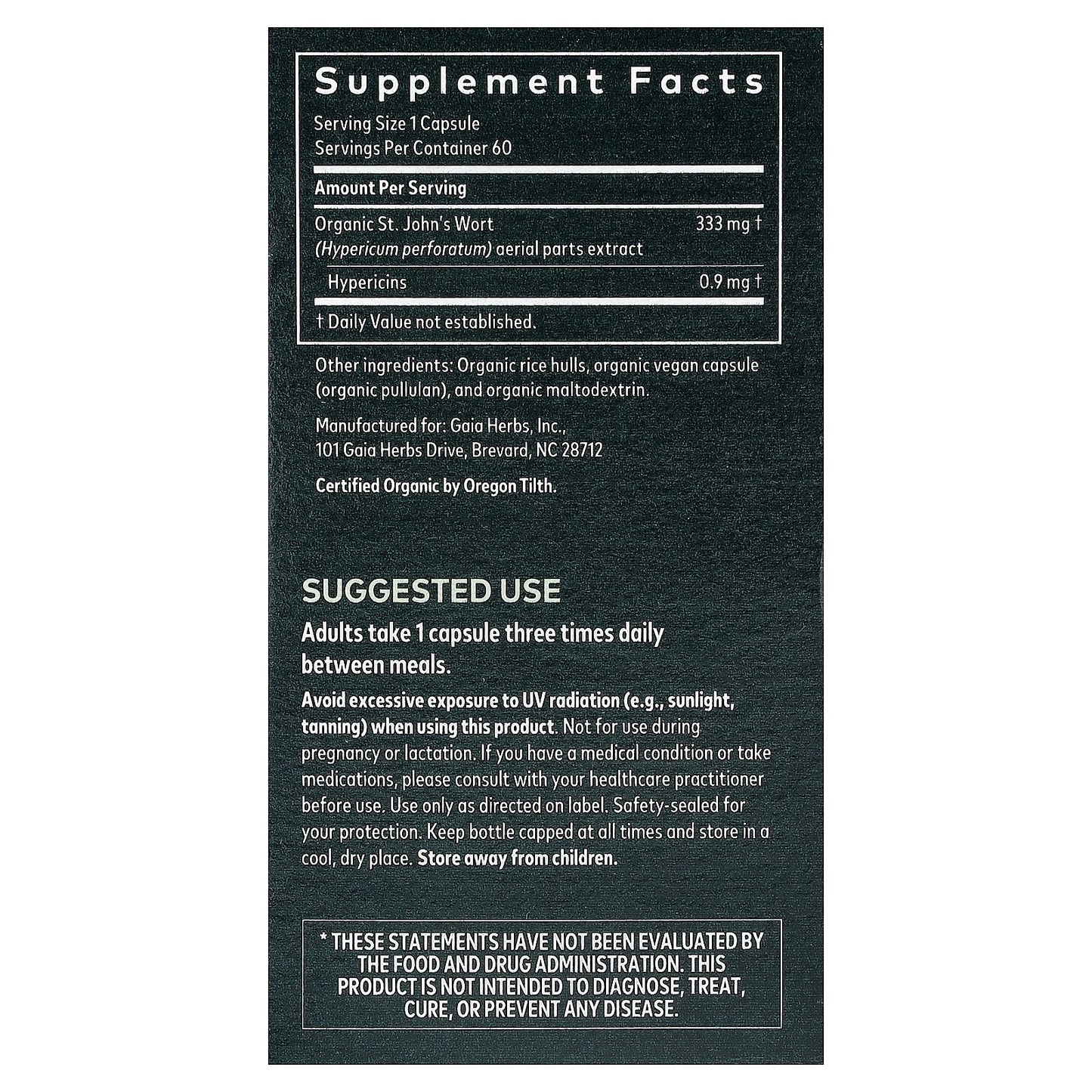 Gaia Herbs, St. John's Wort, 60 Vegan Capsules