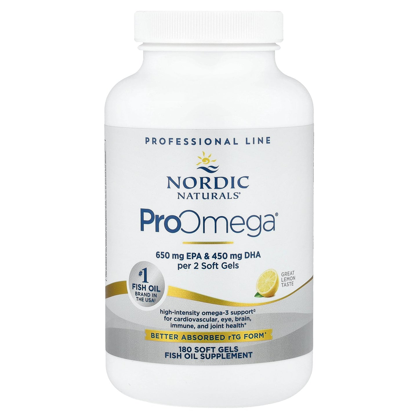 Nordic Naturals, ProOmega®, Lemon, 180 Soft Gels (640 mg per Soft Gel)
