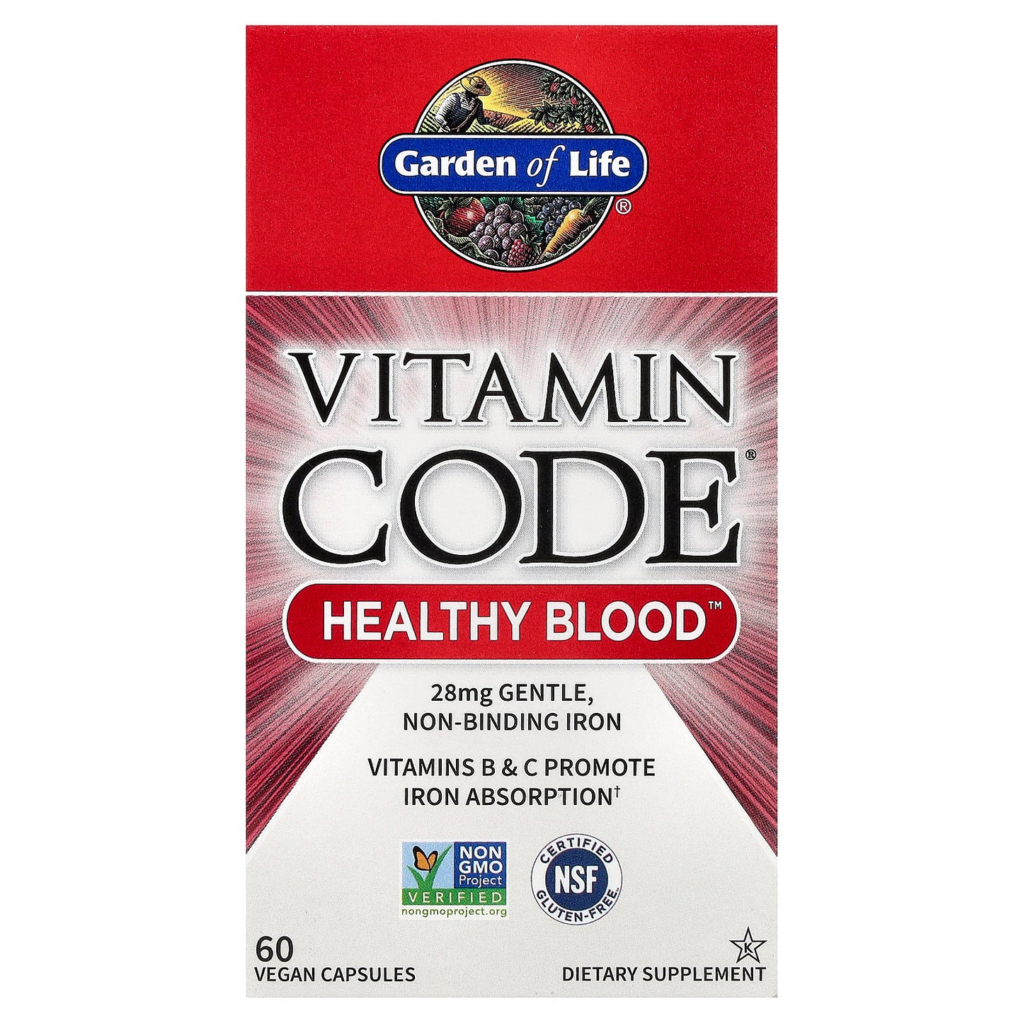 Garden of Life, Vitamin Code®, Healthy Blood™, 60 Vegan Capsules