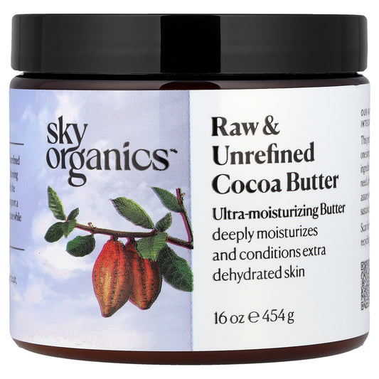 Sky Organics, Raw & Unrefined Cocoa Butter, 16 oz (454 g)