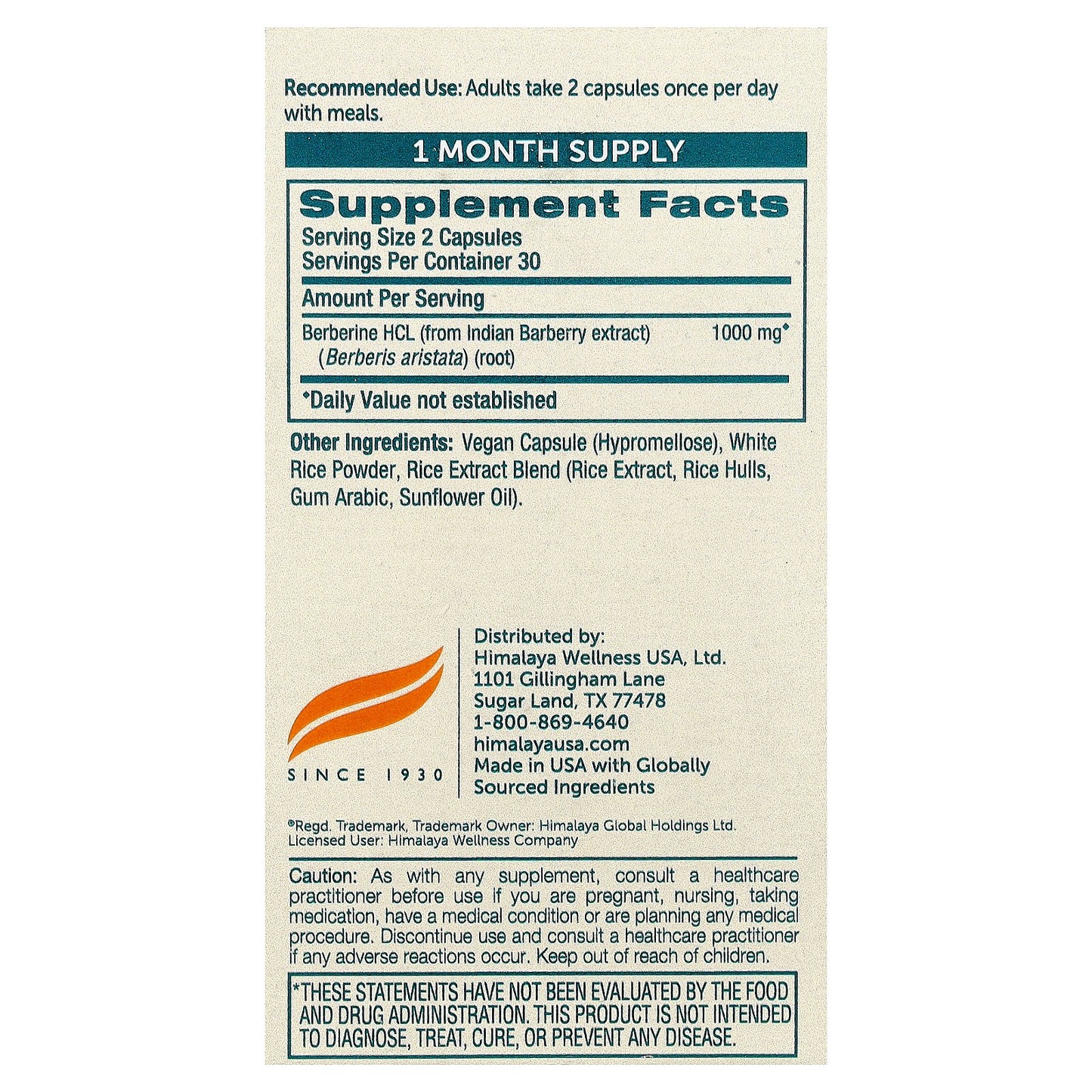 Himalaya, Berberine, 60 Vegan Capsules  (500 mg per Capsule)