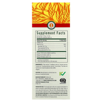 Flora, Organic Udo's Oil™ 3-6-9 Blend, 17 fl oz (500 ml)