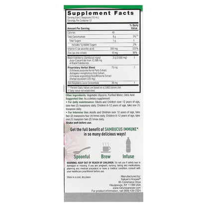 Nature's Answer, Sambucus Immune, Black Elderberry, 4 fl oz (120 ml)