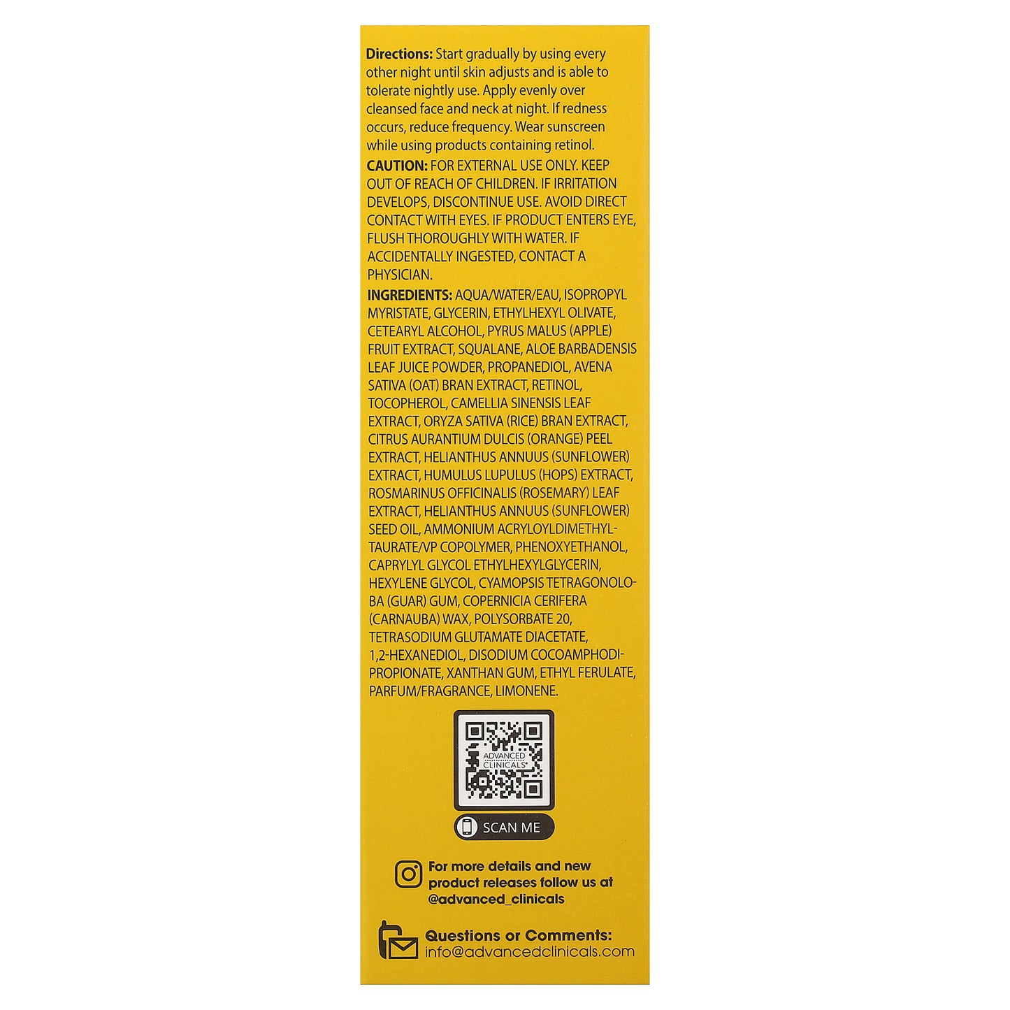 Advanced Clinicals, Retinol Anti-Wrinkle Serum, 1.75 fl oz (52 ml)