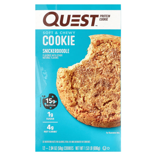 Quest Nutrition, Protein Cookie, Snickerdoodle, 12 Cookies, 2.04 oz (58 g) Each