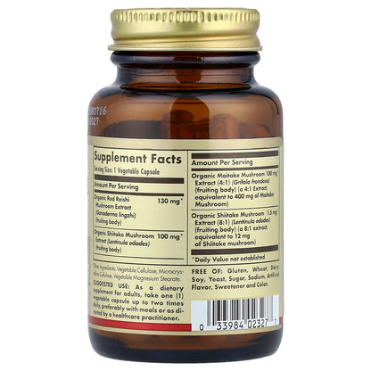Solgar, Reishi Shiitake Maitake Mushroom Extract, 50 Vegetable Capsules