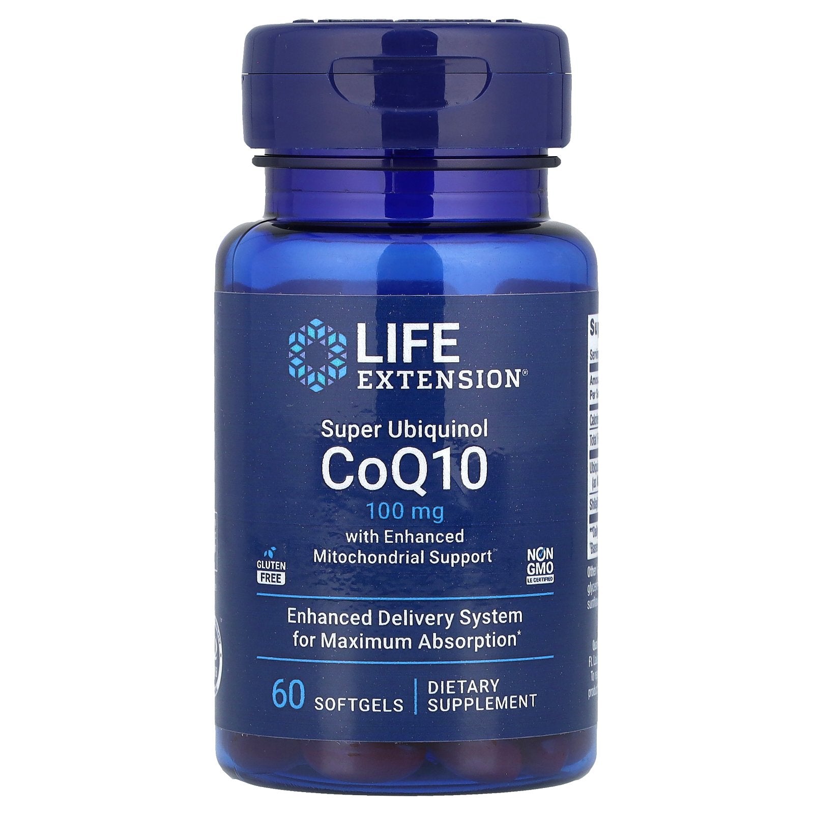 Life Extension, Super Ubiquinol CoQ10 with Enhanced Mitochondrial Support, 100 mg, 60 Softgels