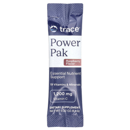 Trace, PowerPak, Raspberry, 30 Stick Packs, 0.22 oz (6.1 g) Each