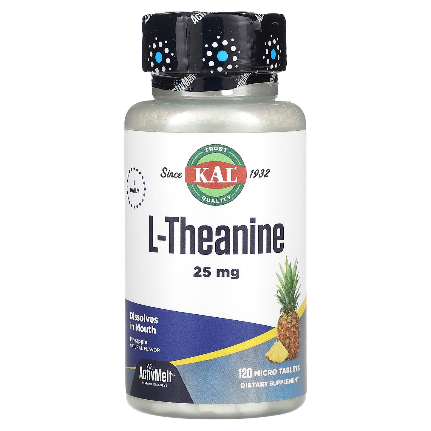 KAL, L-Theanine, Pineapple, 25 mg, 120 Micro Tablets