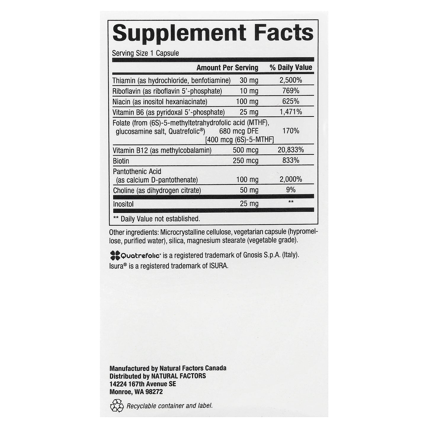 Natural Factors, BioCoenzymated®, Active B Complex, 60 Vegetarian Capsules