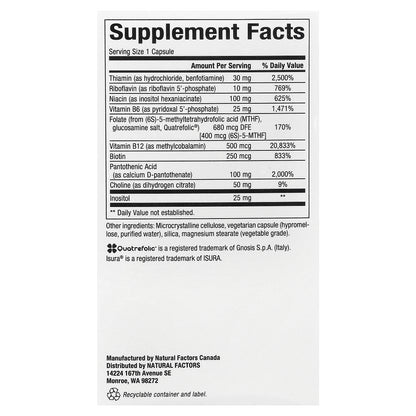 Natural Factors, BioCoenzymated®, Active B Complex, 60 Vegetarian Capsules