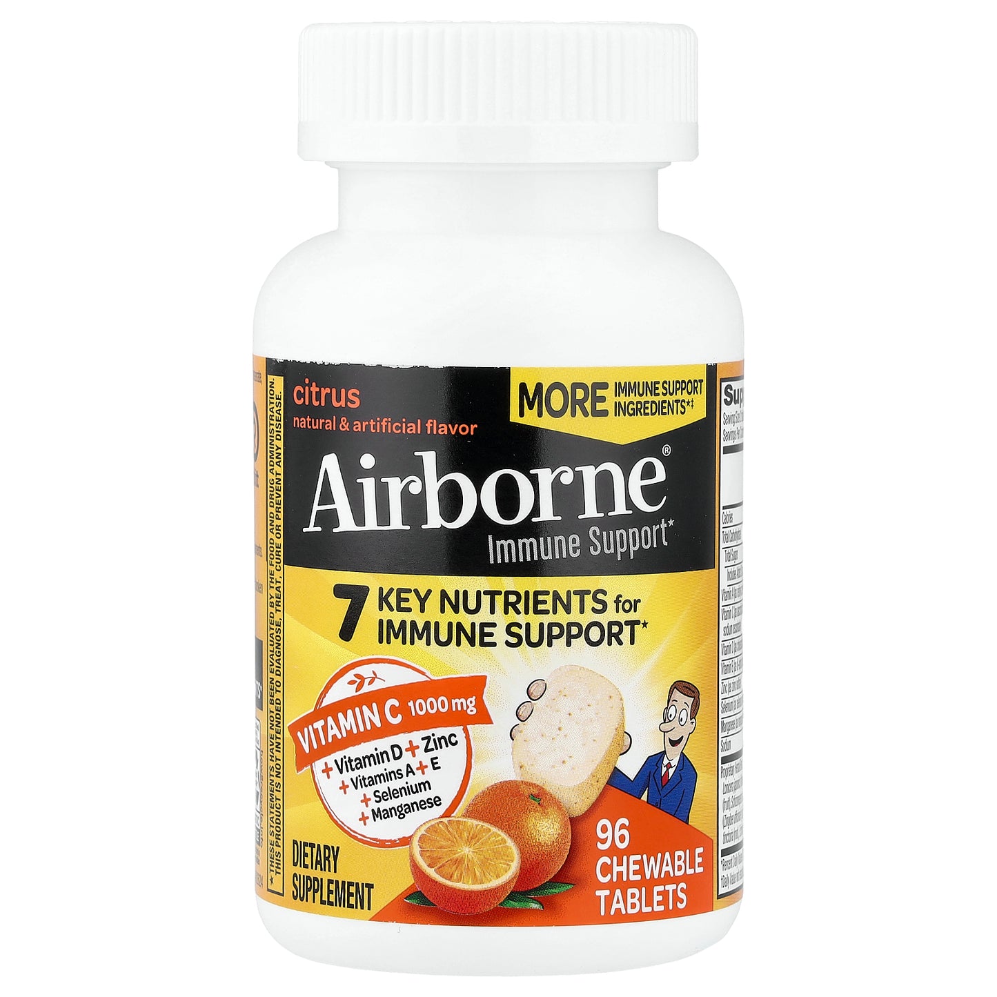 AirBorne, Immune Support, Citrus, 96 Chewable Tablets
