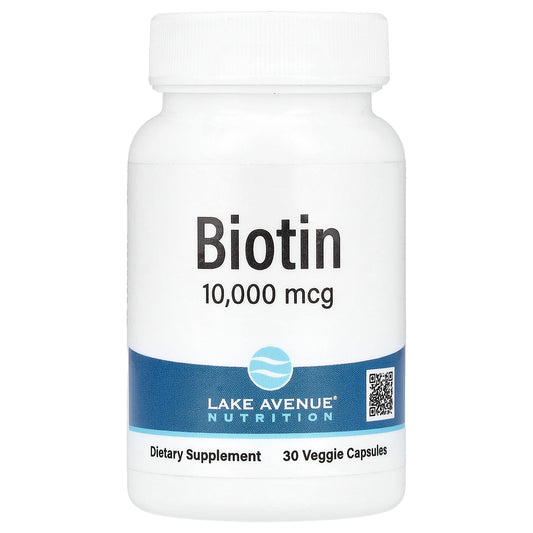 Lake Avenue Nutrition, Biotin, 10,000 mcg, 30 Veggie Capsules