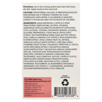 Advanced Clinicals, Encapsulated Retinol, Wrinkle Rewind Cream, 2.5 fl oz (74 ml)