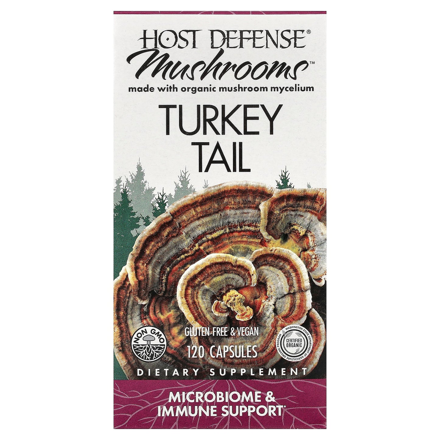 Host Defense, Mushrooms™, Turkey Tail, 120 Capsules (0.5 g per Capsule)