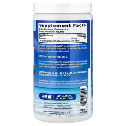 Natural Vitality, CALM®, Relaxing Drink Mix, Original Unflavored , 16 oz (453 g)