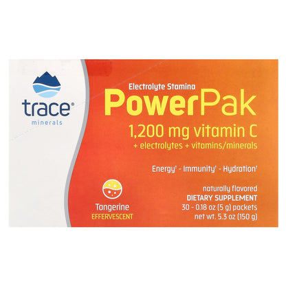 Trace, Electrolyte Stamina PowerPak, Tangerine, 30 Packets, 0.18 oz (5 g) Each