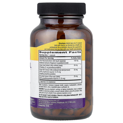 Country Life, Resveratrol Plus, 120 Vegan Capsules