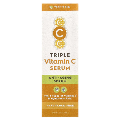 Tree To Tub, Triple Vitamin C Serum, Fragrance Free , 1 fl oz (30 ml)