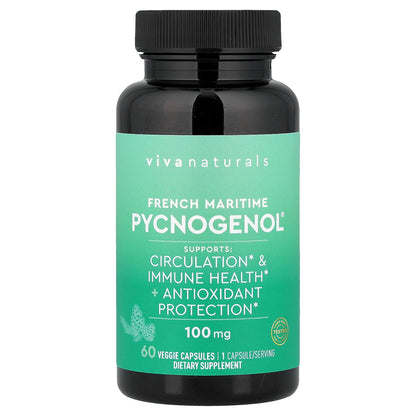 Viva Naturals, French Maritime Pycnogenol®, 100 mg, 60 Veggie Capsules