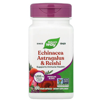 Nature's Way, Echinacea Astragalus & Reishi, 100 Vegan Capsules