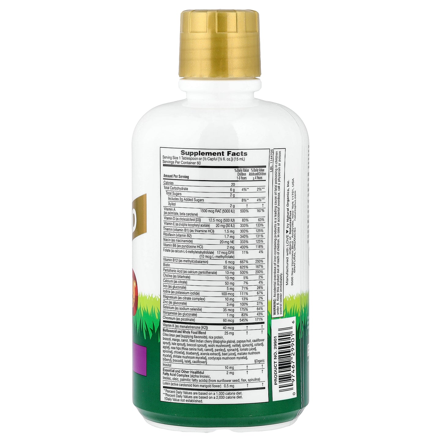 NaturesPlus, Animal Parade Gold, Multivitamin Liquid, Tropical Berry, 30 fl oz (887.1 ml)
