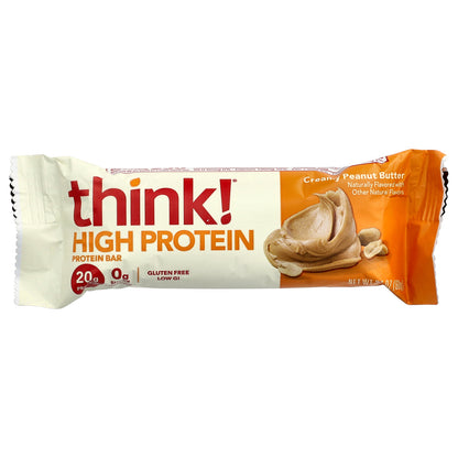 Think !, High Protein Bars, Creamy Peanut Butter, 10 Bars, 2.1 oz (60 g) Each