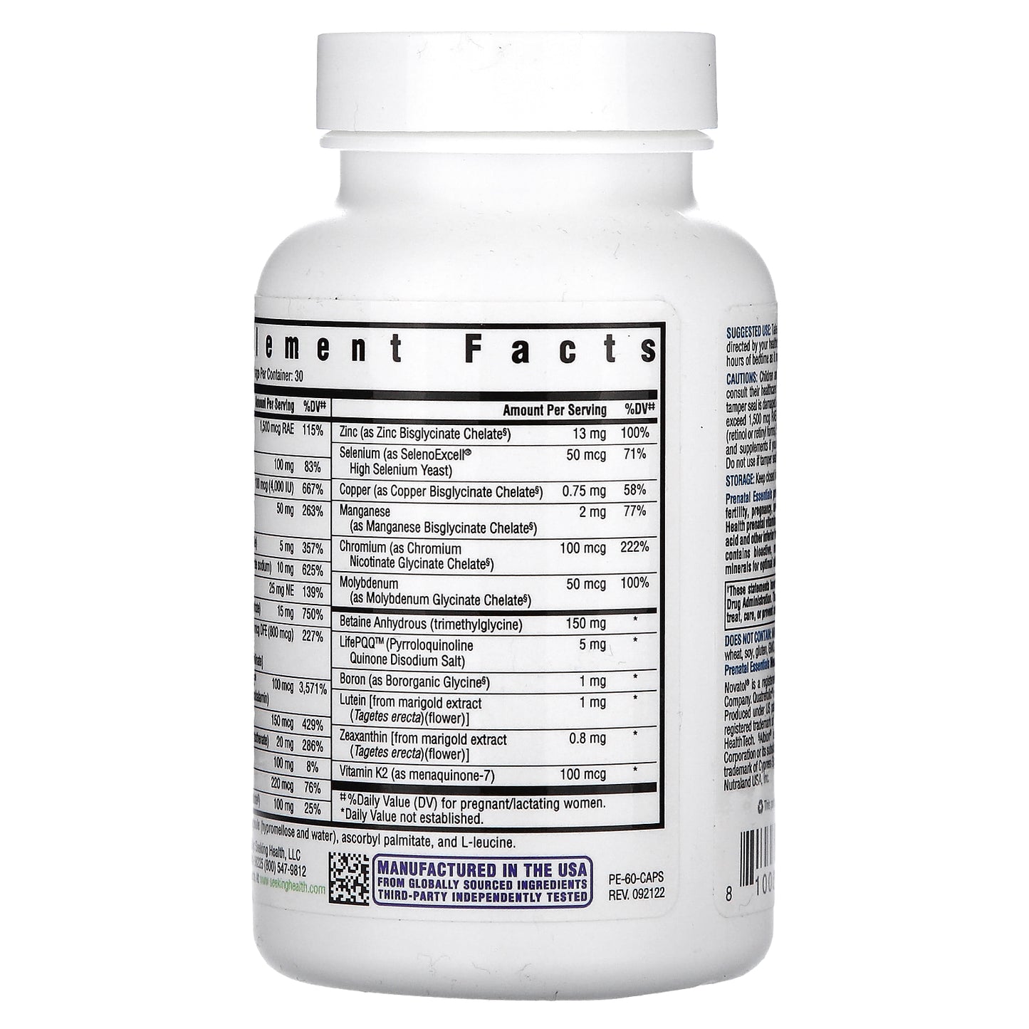 Seeking Health, Prenatal Essentials, 60 Capsules