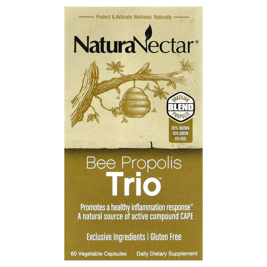 NaturaNectar, Bee Propolis Trio™, 60 Vegetable Capsules
