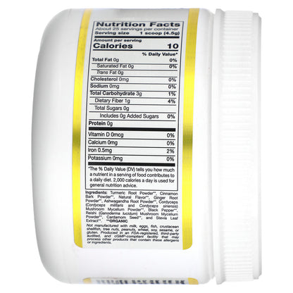 California Gold Nutrition, Superfoods, GoldenCeps, Organic Turmeric with Ashwagandha, Cordyceps, and Reishi, 4 oz (114 g)