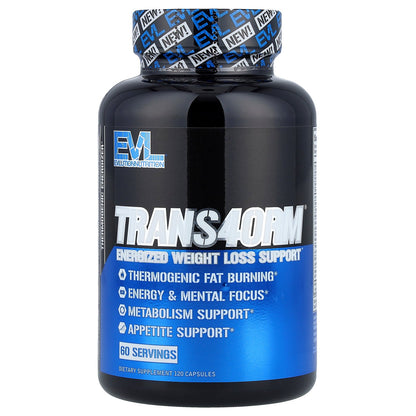 EVLution Nutrition, Trans4orm®, Energized Weight Loss Support, 120 Capsules