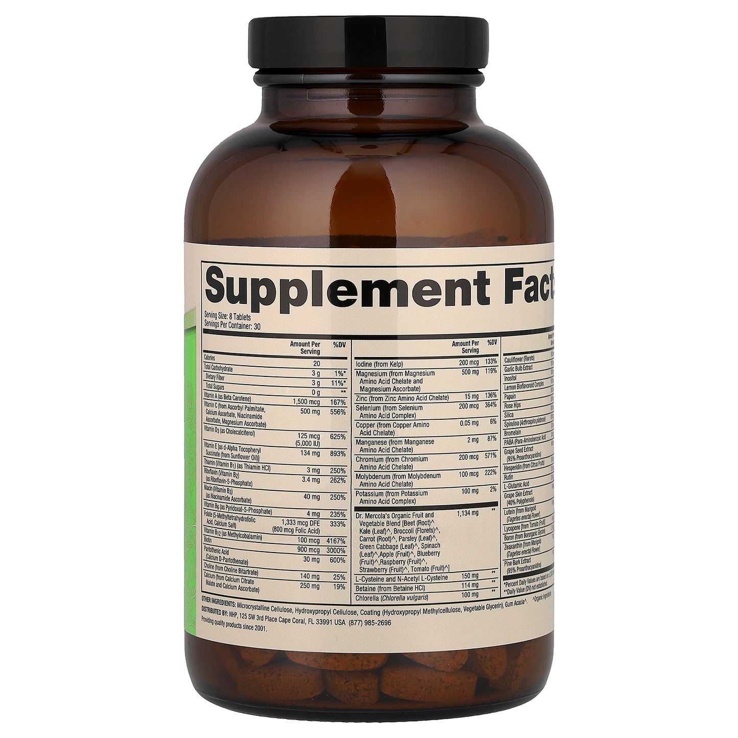 Dr. Mercola, Whole-Food Complex With Added Multivitamin Plus Vital Minerals, 240 Tablets