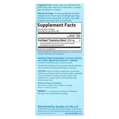 Garden of Life, FucoThin®, 180 Softgels