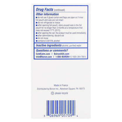 Boiron, Cold Calm Baby, Liquid Doses, Cold Relief, 6+ Months, 30 Pre-Measured Liquid Doses, 0.034 fl oz (1 ml) Each