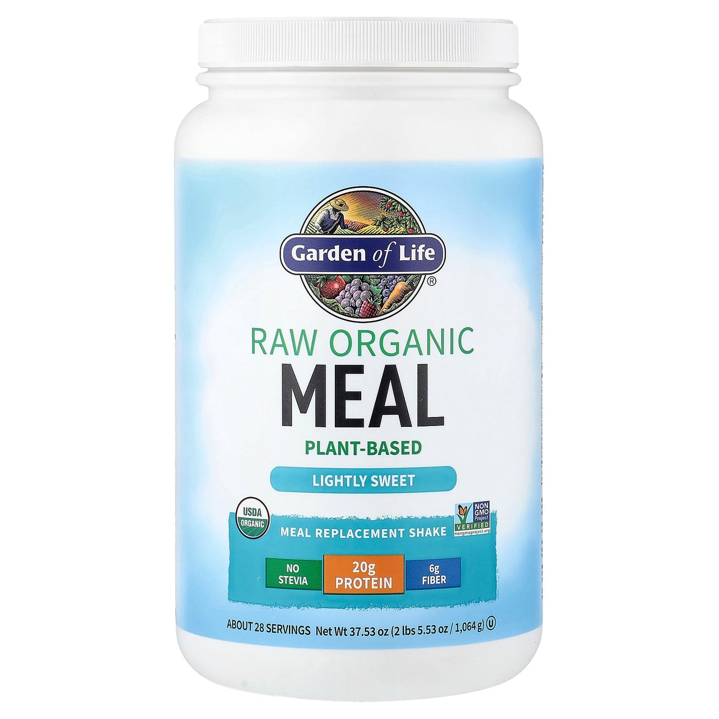 Garden of Life, RAW Organic Meal Replacement Shake, Lightly Sweet, 37.53 oz (1,064 g)