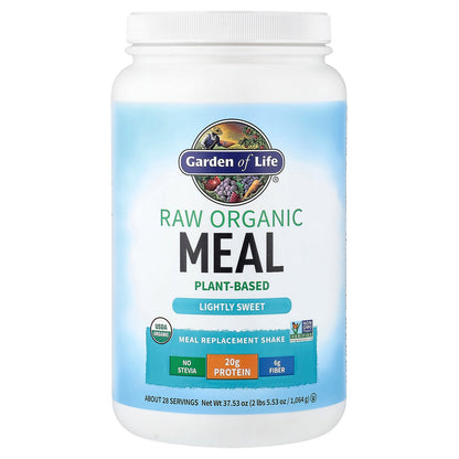 Garden of Life, RAW Organic Meal Replacement Shake, Lightly Sweet, 37.53 oz (1,064 g)