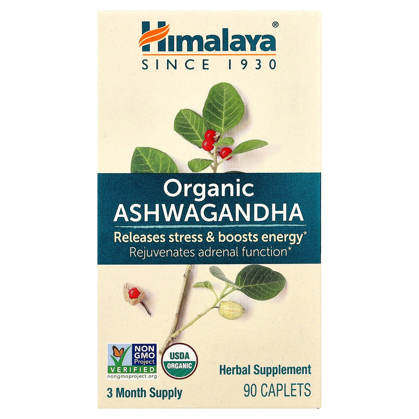 Himalaya, Organic Ashwagandha, 90 Caplets